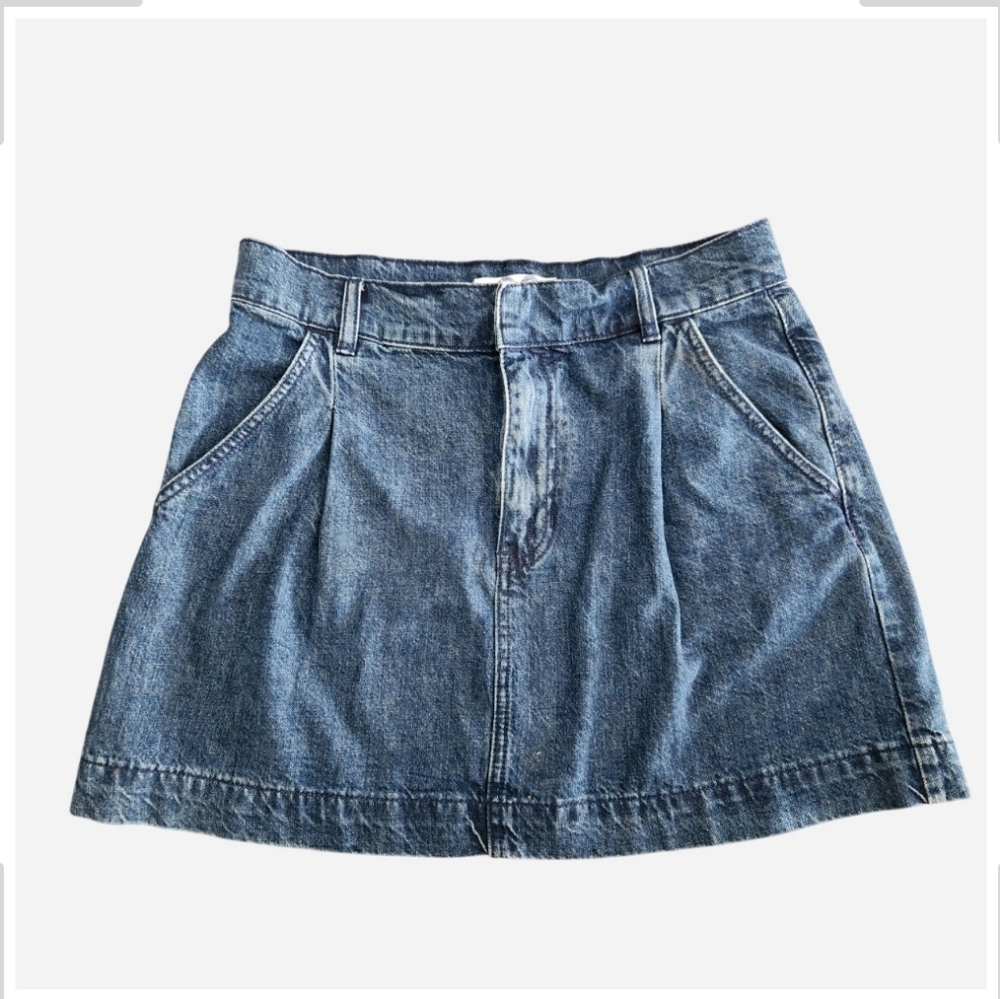 We the Free Pleated Denim Mini Skirt Size 30